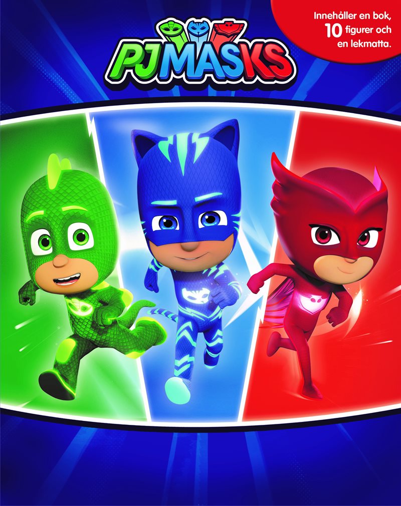 PJ Masks (bok, figurer och lekmatta)