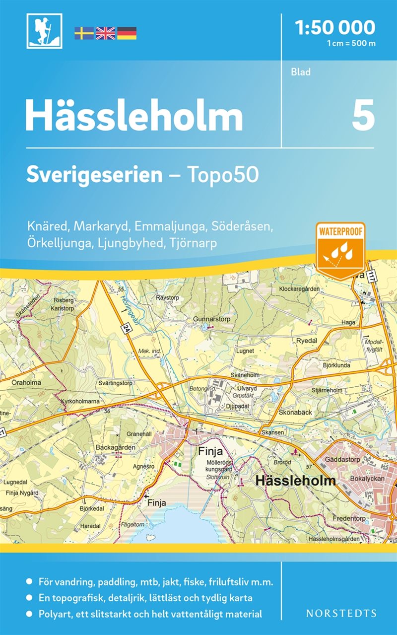 5 Hässleholm Sverigeserien Topo50 : Skala 1:50 000