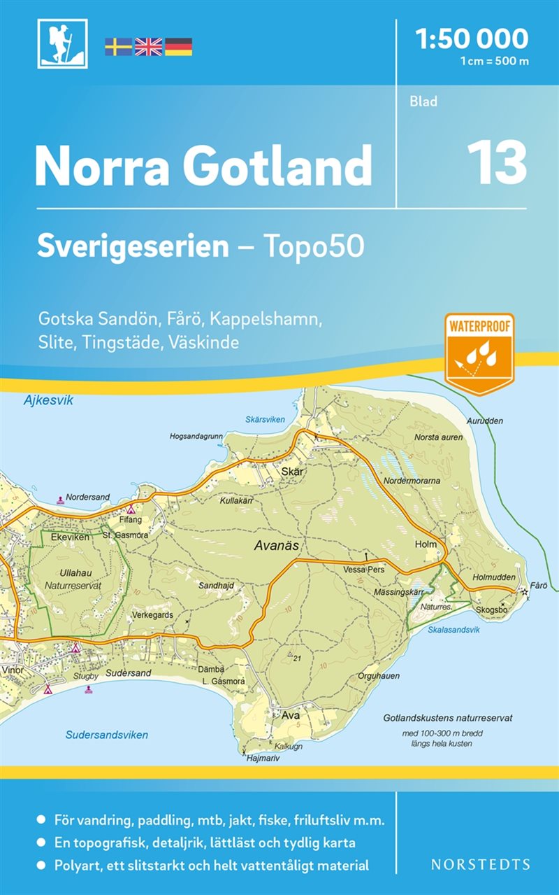 13 Norra Gotland Sverigeserien Topo50 : Skala 1:50 000