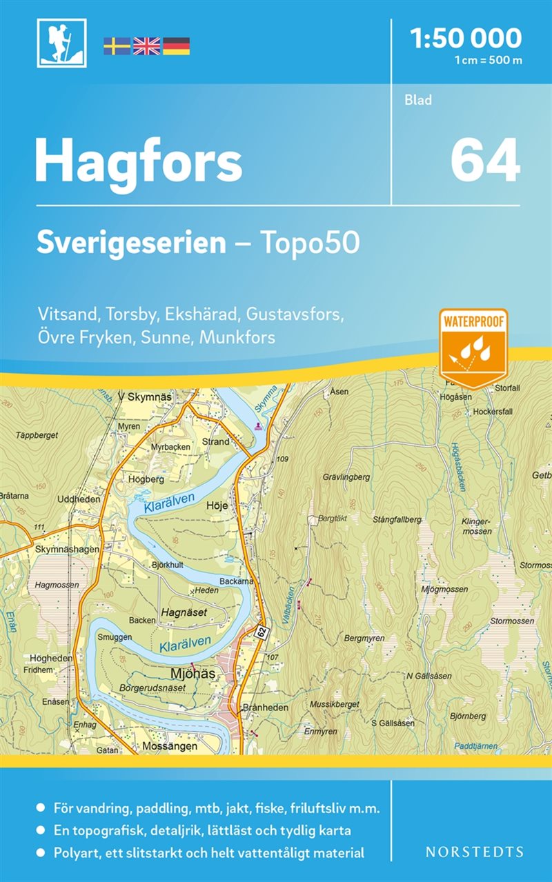 64 Hagfors Sverigeserien Topo50 : Skala 1:50 000