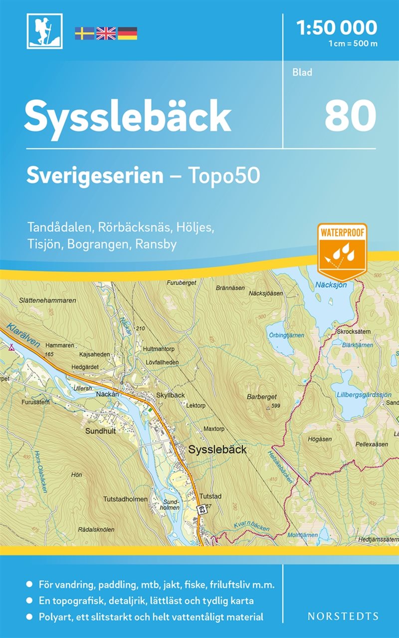 80 Sysslebäck Sverigeserien Topo50 : Skala 1:50 000