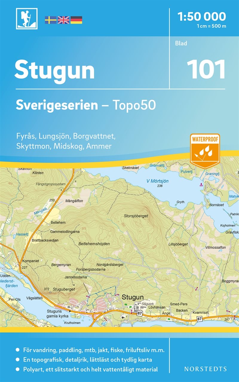 101 Stugun Sverigeserien Topo50 : Skala 1:50 000