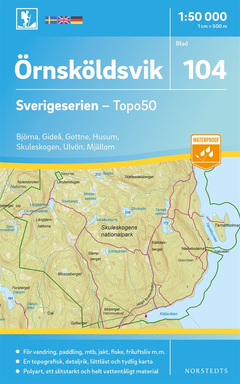 104 Örnsköldsvik Sverigeserien Topo50 : Skala 1:50 000