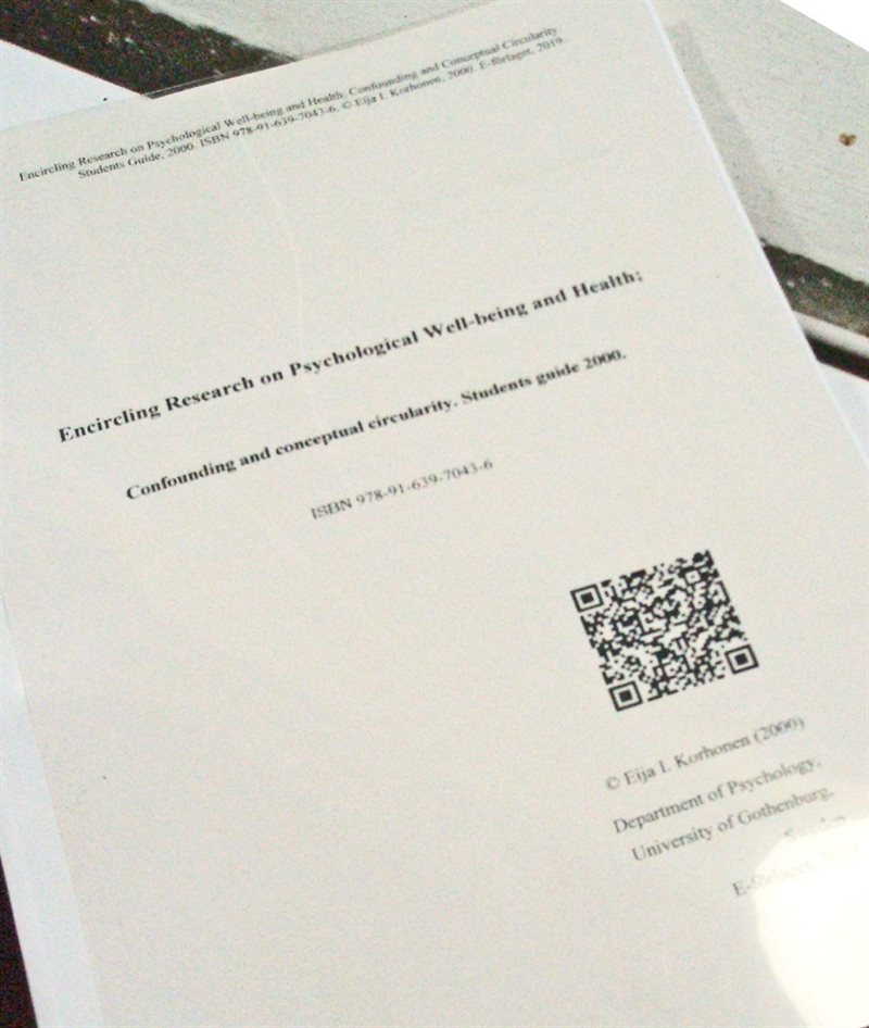 Encircling Research on Psychological Well-being and Health. Confounding and conceptual circularity. Students Guide, 2000.