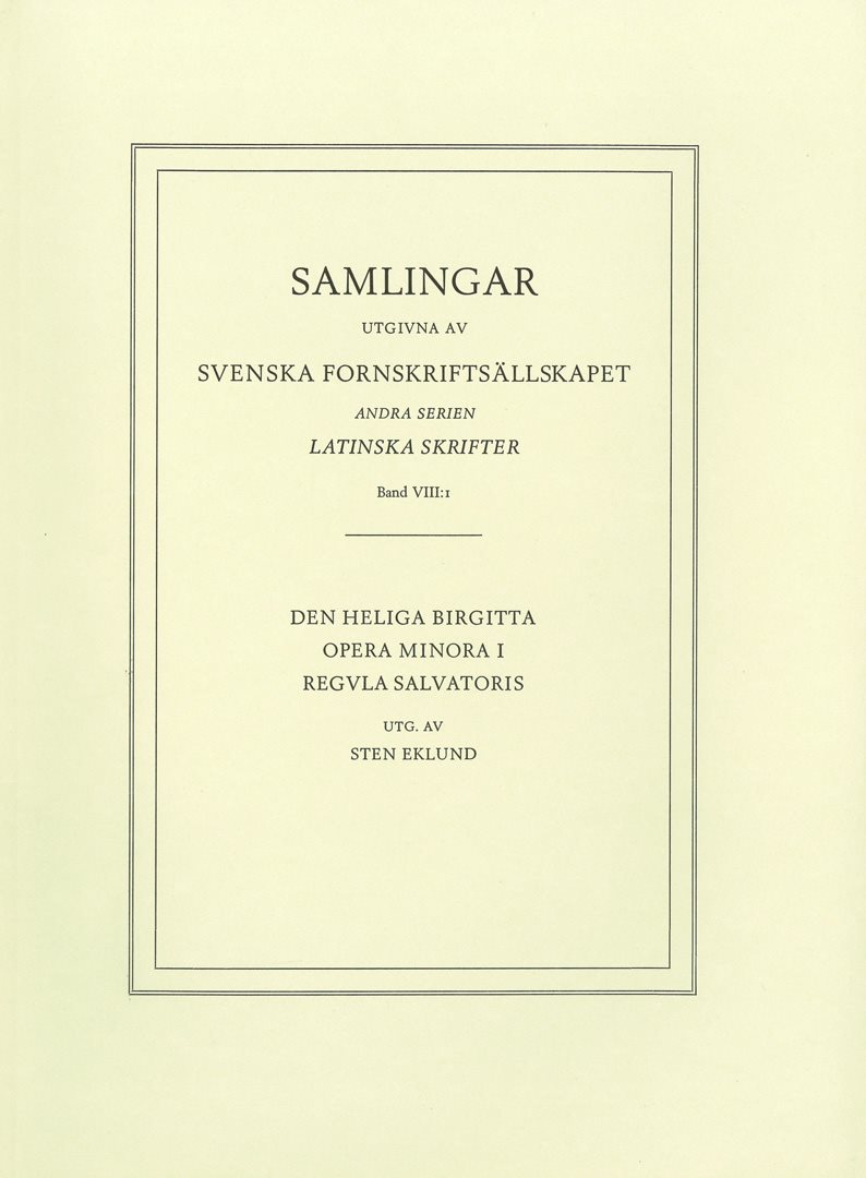 Sancta Birgitta: Opera minora 1