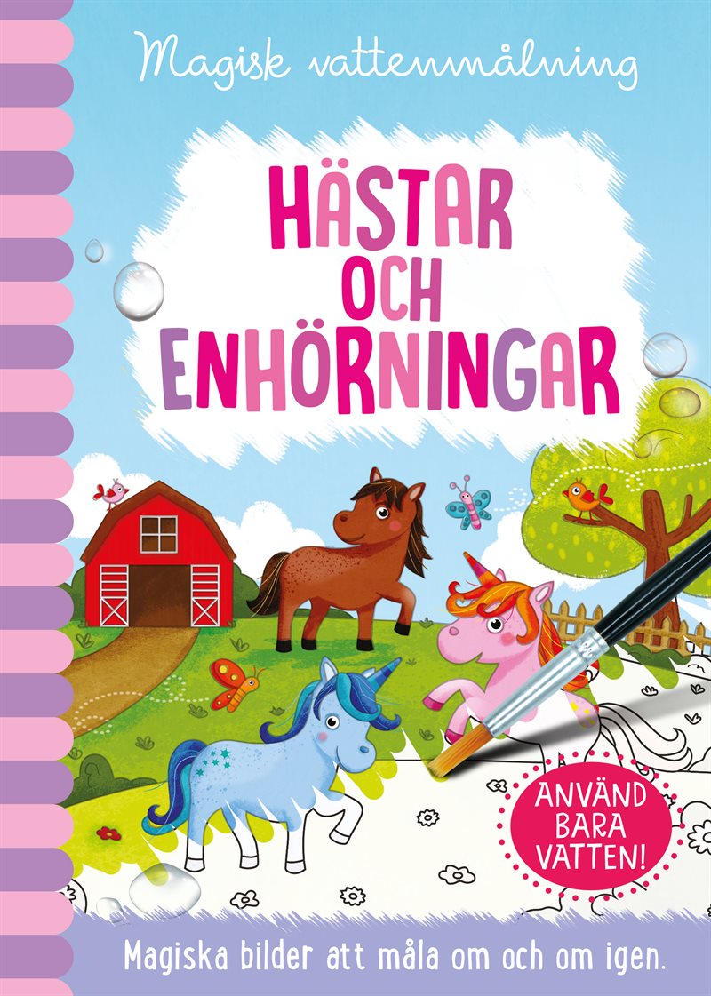 Magisk vattenmålning. Hästar och Enhörningar