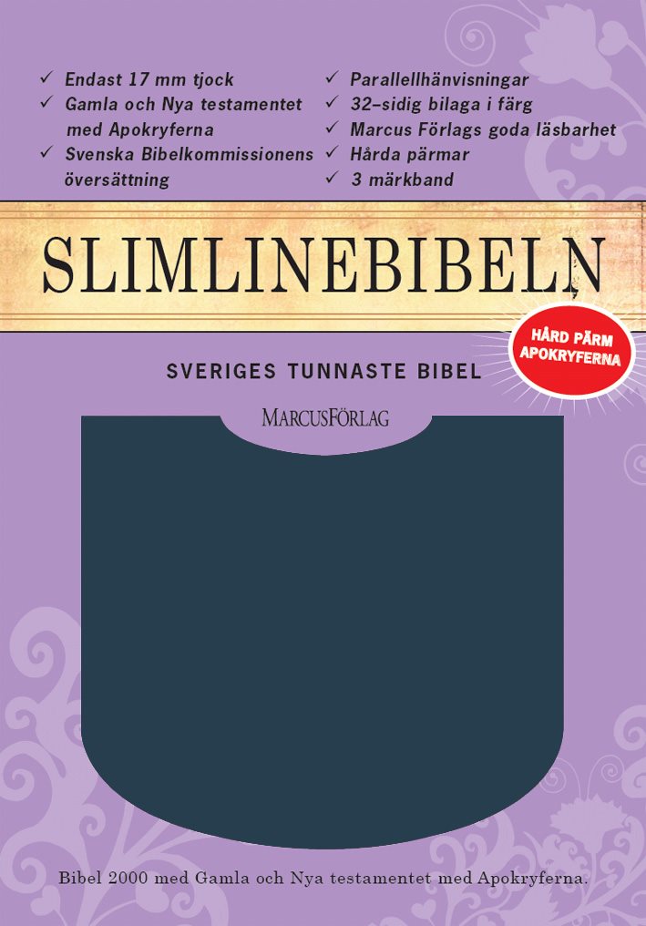 Slimline Bibeln blå cabraskinn med apokryferna