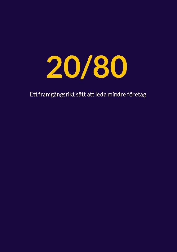 20/80 : Ett framgångsrikt sätt att leda mindre företag