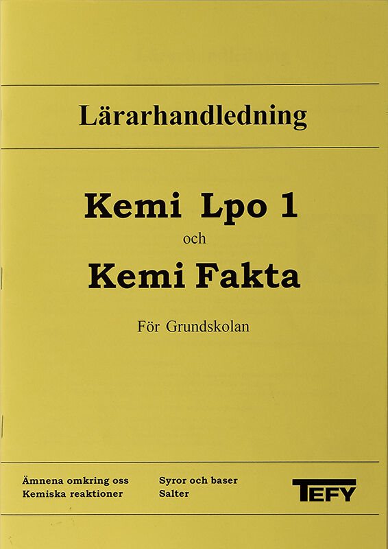 Kemi Lpo 1 Lärarhandledning