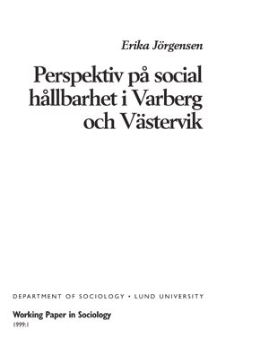 Perspektiv på social hållbarhet i Varberg och Västervik