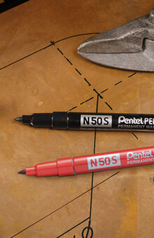Märkpenna perm. PENTEL N50S rund blå