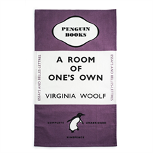 A ROOM OF ONES OWN TEA TOWEL PURPLE