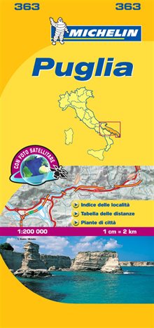 Puglia Basilicata Michelin 363 delkarta Italien : 1:200000