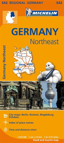 Mecklenburg Vorpommern Michelin 542 delkarta - 1:350000