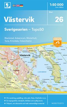 26 Västervik Sverigeserien Topo50 : Skala 1:50 000