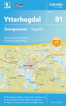 91 Ytterhogdal Sverigeserien Topo50 : Skala 1:50 000